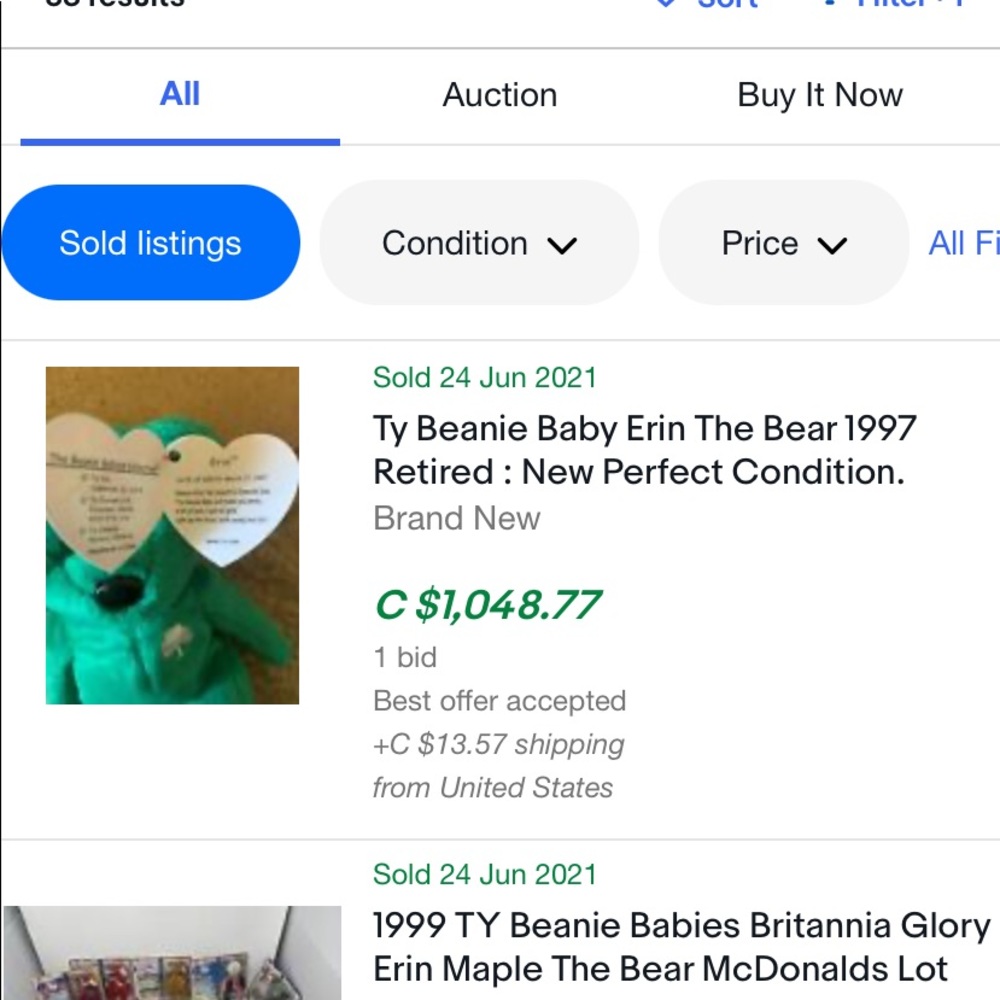 RARE ERIN BEANIE BABY 🍀